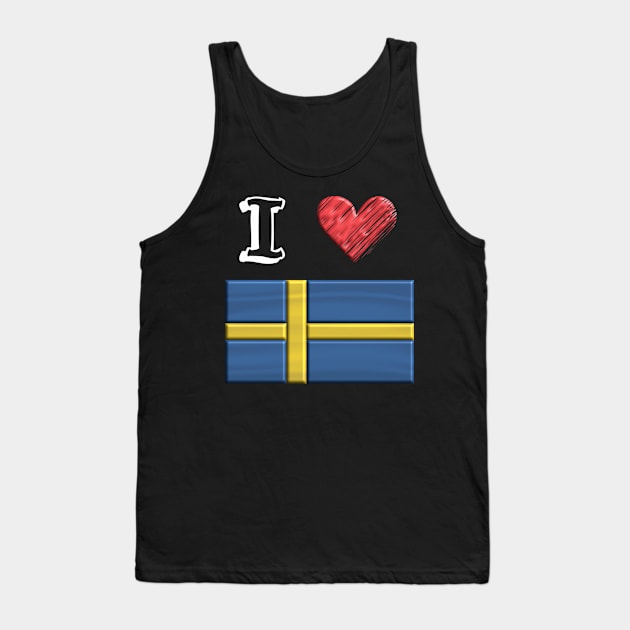 I love Flag from Schweden Tank Top by JG0815Designs